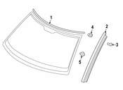 Saab Windshield Molding Clip - Genuine Saab 4698106