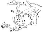 Saab Hood Lift Support - Genuine Saab 5360821