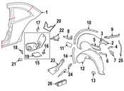 Volkswagen Fender Liner Seal - Genuine VW 1C0853843D