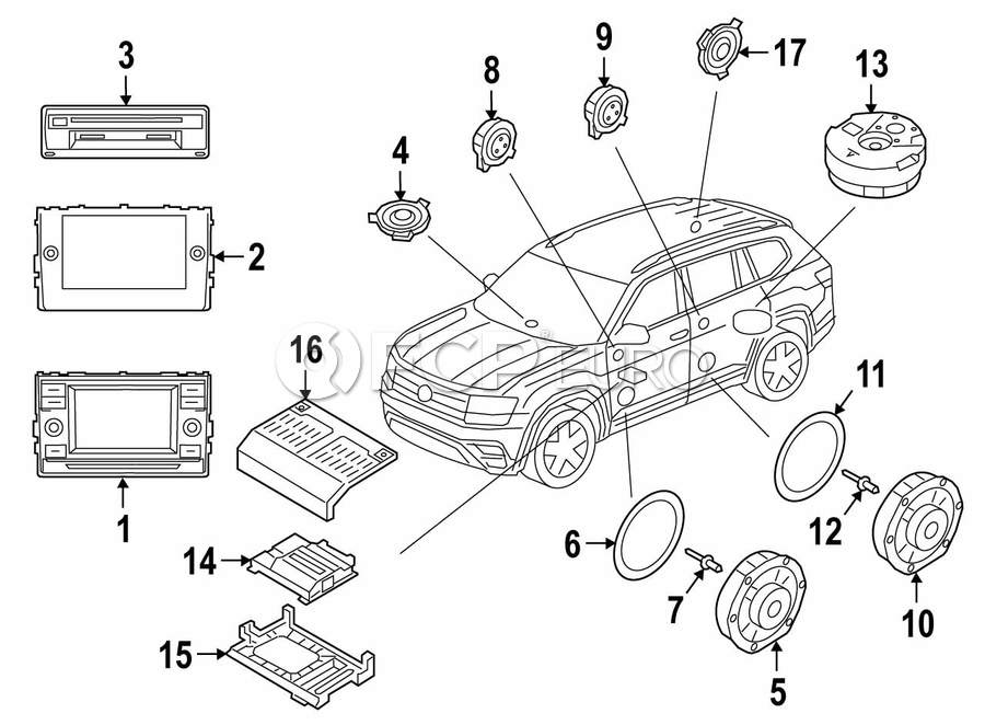 73 トゥンカロン アクセサリー オーダーページ Volkswagen Speaker - Genuine VW 3CN035453 | FCP Euro