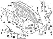 Audi Hood Hinge - Genuine Audi 4K0823302A