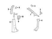 Volkswagen Body A-Pillar Trim Panel - Genuine VW 7B0867233BDW1