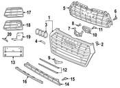 Audi Grille - Genuine Audi 80A807679DFUQ