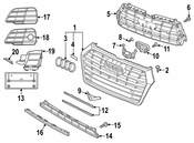 Audi Grille - Genuine Audi 80A807679PFUQ