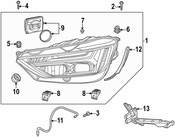 Audi Headlight Bracket - Genuine Audi 80A941453A