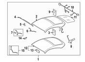 Audi Headliner Hardware Kit - Genuine Audi 8J7898011