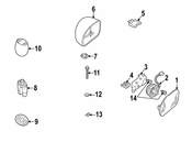 Audi Door Mirror Hardware Kit - Genuine Audi 8N0898011