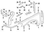 Audi Fender Support Bolt - Genuine Audi N10321004