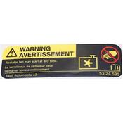 Saab Caution Label - Genuine Saab 5324595
