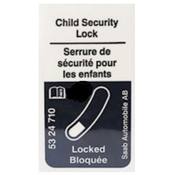 Saab Child Lock Label - Genuine Saab 5324710