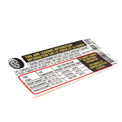 VW Tire Label - Genuine VW 1C0010661G