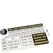 VW Tire Label - Genuine VW 1Q0010386L
