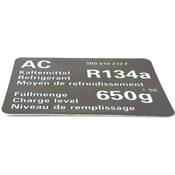 VW A/C System Information Label - Genuine VW 3B0010212F