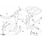 BMW Oil Pipe Outlet - Genuine BMW 11151407310