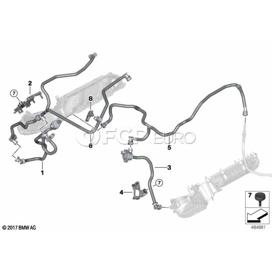 BMW Fuel Tank Breather Line - Genuine BMW 13908469162 | FCP Euro