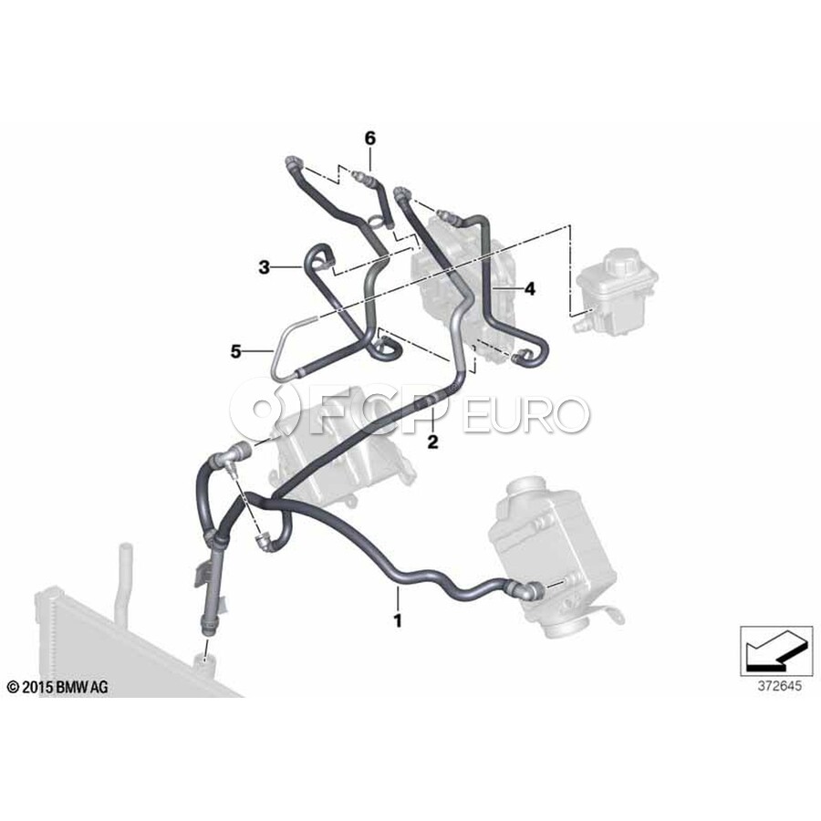 BMW Line, Expansion Tank-Return Dme - Genuine BMW 17127634264 | FCP Euro