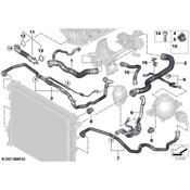 BMW Radiator Coolant Hose - Genuine BMW 17129845508