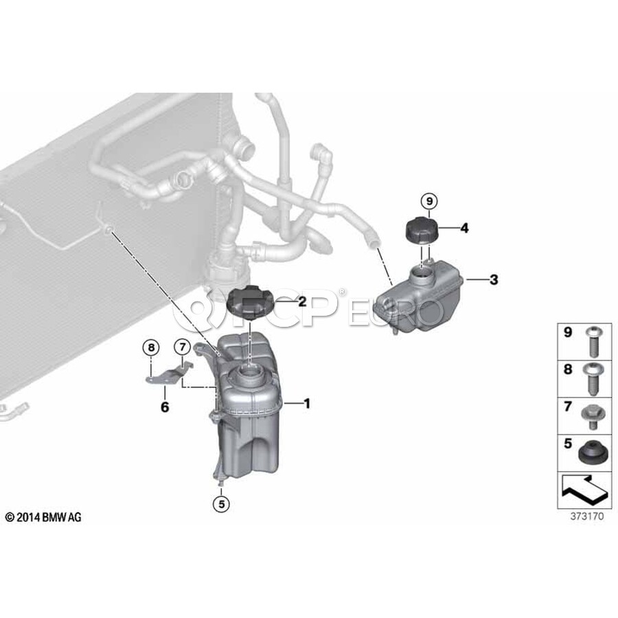 BMW Intercooler Coolant Expansion Tank - Genuine BMW 17138089488 | FCP Euro