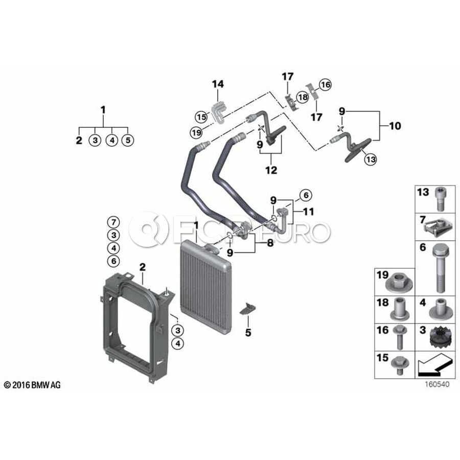BMW Bracket Oil Cooler Line - Genuine BMW 17227552867 | FCP Euro