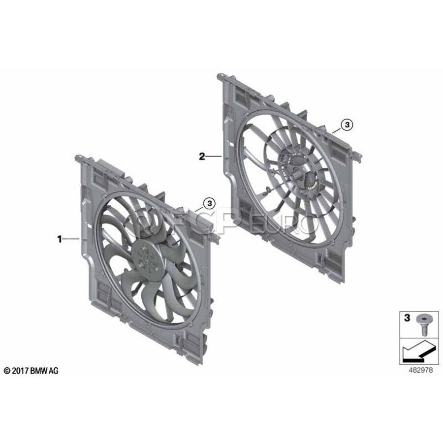 BMW Engine Cooling Fan Assembly - Genuine BMW 17428472321 | FCP Euro