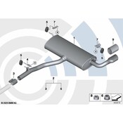 BMW Installation Kit For Rear Silencer - Genuine BMW 18302455253