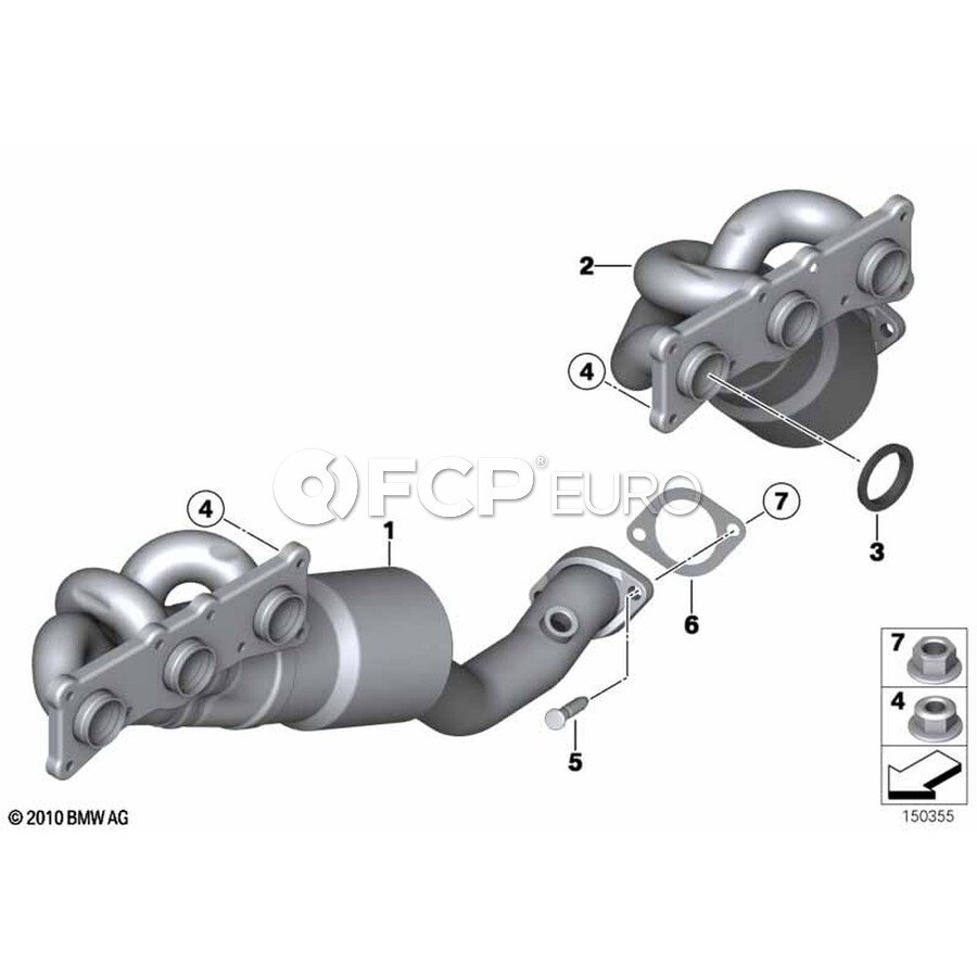 BMW Exhaust Manifold - Genuine BMW 18407596876 | FCP Euro