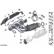 BMW Exhaust Manifold with Integrated Catalytic Converter - Genuine BMW 18407836403