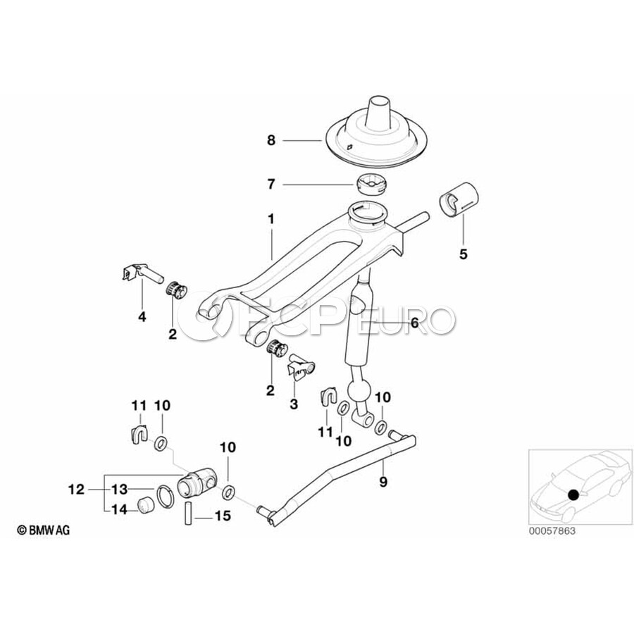 BMW Selector Rod (A=237mm) - Genuine BMW 25111434673 | FCP Euro