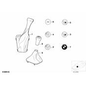 BMW Leath. Gearlever Knob W-Gaiter-5-Speed (Black) - Genuine BMW 25112225873