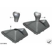 BMW Leath. Gearlever Knob W-Gaiter-6-Speed (Perlglanz Chrom) - Genuine BMW 25117596080