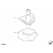 BMW Shift Knob Leather With Cover (Black-M) - Genuine BMW 25118051315
