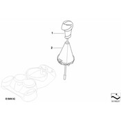 MINI Selector-Lever Grip Leather (Hot Chocolate) - Genuine MINI 25160432728