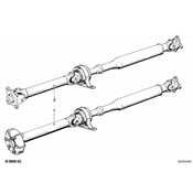 BMW Drive Shaft Assy Five Speed Gearbox (L=1566Mm) - Genuine BMW 26111225461