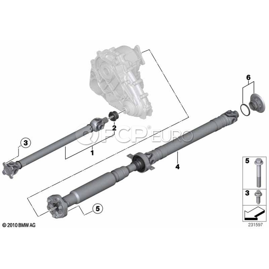 BMW Drive Shaft Assy Front (L=733mm) - Genuine BMW 26209425909