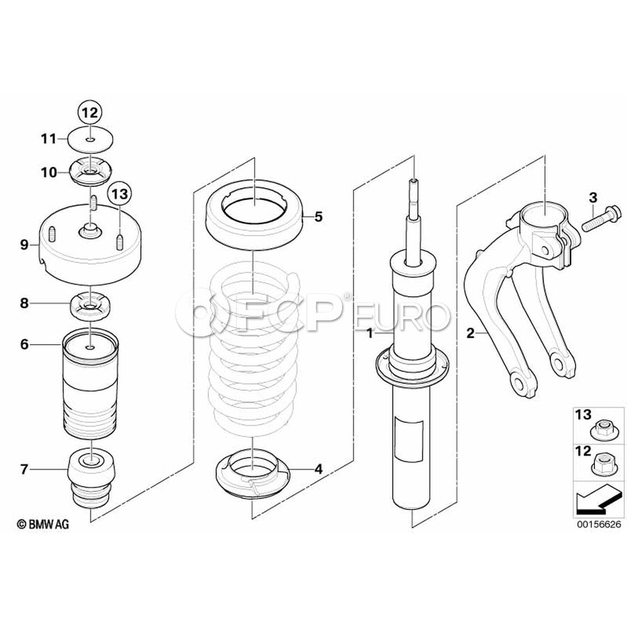 BMW Strut Assembly (E70) - Genuine BMW 31316788780 | FCP Euro