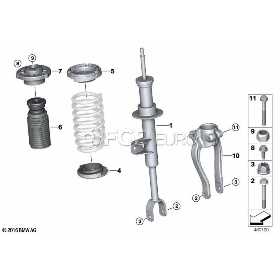 BMW Suspension Strut - Genuine BMW 31316866600 | FCP Euro