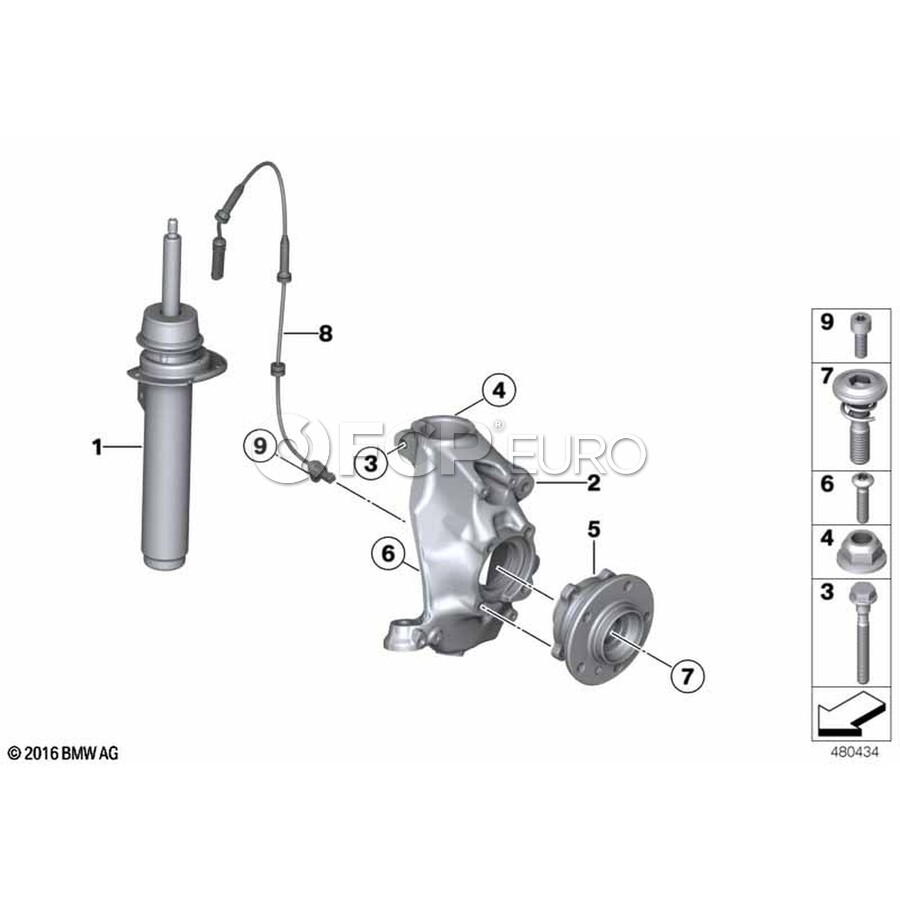 BMW Left Front Spring Strut - Genuine BMW 31316873769 | FCP Euro