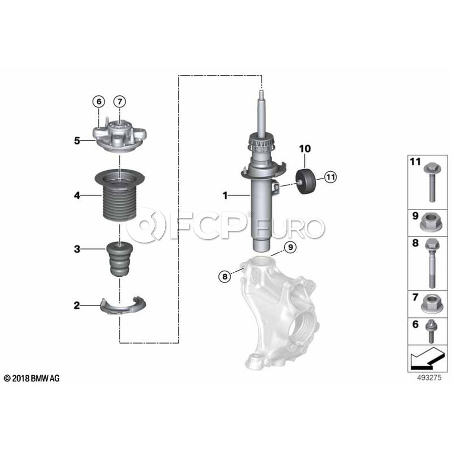 BMW Suspension Strut - Genuine BMW 31316879191 | FCP Euro