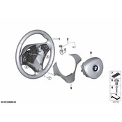 BMW CoverSteer.Wheel Black-Chrome Pearlgrey - Genuine BMW 32306772881