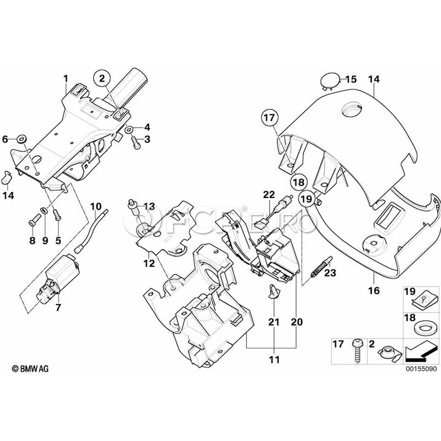 BMW Steering Column Cover Plug - Genuine BMW 32316750987 | FCP Euro