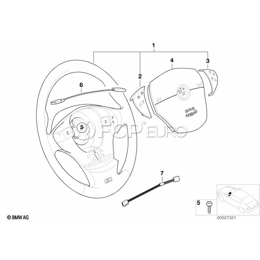 BMW Steering Wheel - Genuine BMW 32342229102 | FCP Euro