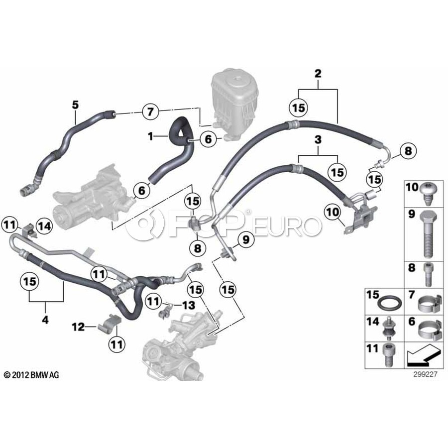 BMW Power Steering Pressure Hose - Genuine BMW 32416798236 | FCP Euro