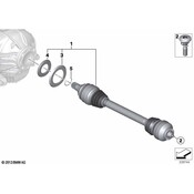 BMW CV Axle Shaft Rear Left (M5 M6) - Genuine BMW 33212284115