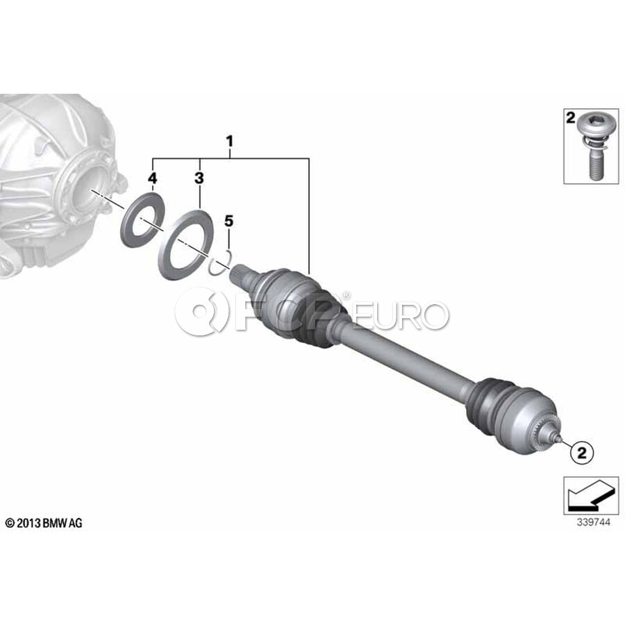 BMW CV Axle Shaft Rear Right (M5 M6) - Genuine BMW 33212284116 | FCP Euro