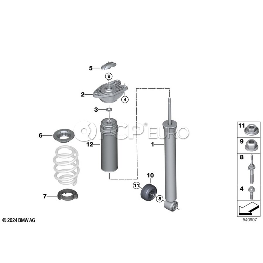 BMW Shock Absorber - Genuine BMW 33506883872 | FCP Euro