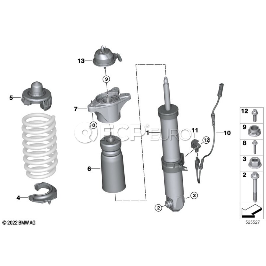 BMW Suspension Shock Absorber - Genuine BMW 33508091379 | FCP Euro