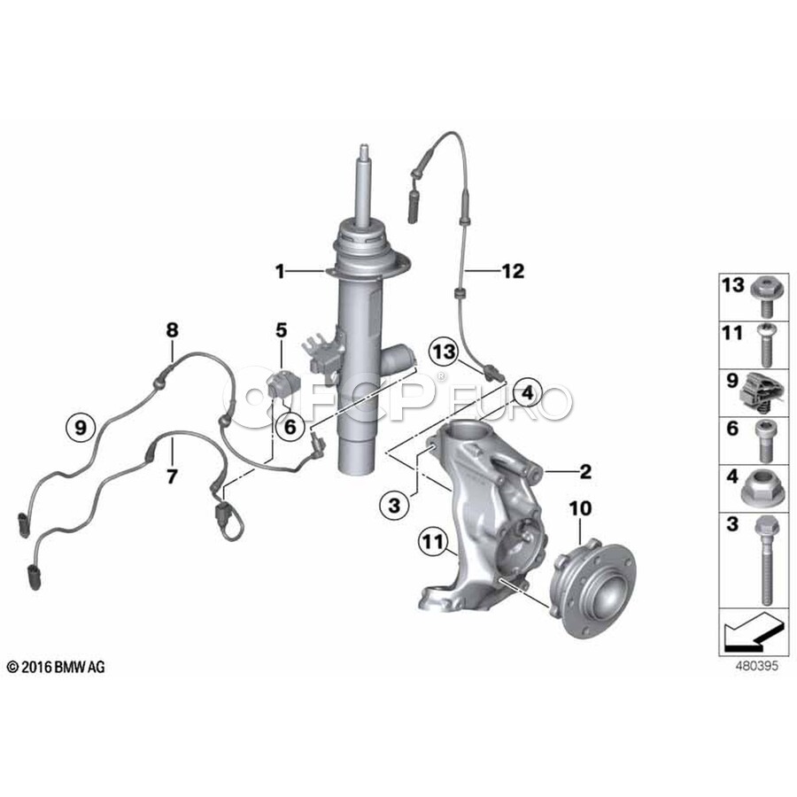 BMW Suspension Strut - Genuine BMW 37116874518 | FCP Euro