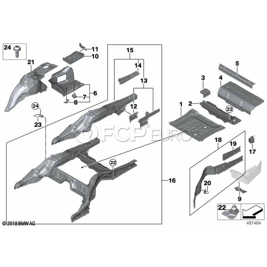 BMW Frame Stiffener - Genuine BMW 41007413038 | FCP Euro