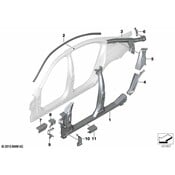 BMW Body C-Pillar Reinforcement - Genuine BMW 41217433519