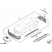 BMW Grille Bumper Middle Front (Mit Acc) - Genuine BMW 51112181356